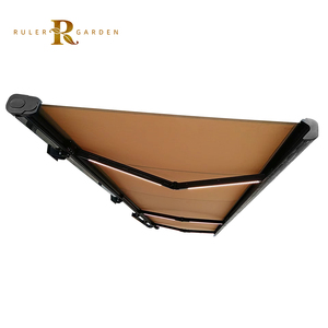 Toldo retráctil Tasa competitiva Soporte de pared Pantalla de aluminio Cassette completo Toldo de brazo de <span class=keywords><strong>manivela</strong></span> plegable motorizado <span class=keywords><strong>con</strong></span> luces LED - Product Image 4