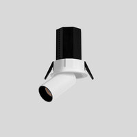 Spot encastré LED rétractable en aluminium 10W à découpe réglable 75mm, dimmable, anti-éblouissement, pour plafond de magasin et d'hôtel