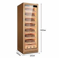 500 pièces classique en bois massif cave à cigares armoire de rangement finition laquée avec contrôle de la température et de l'humidité pour les voyages