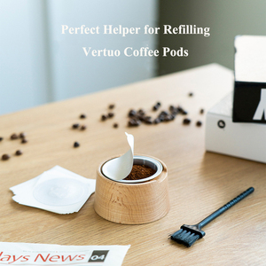 Cápsula de Café Reutilizable con 100 Sellos de Papel de Aluminio y Prensador de Polvo de Madera de Haya para Máquinas de Espresso - Product Image 4
