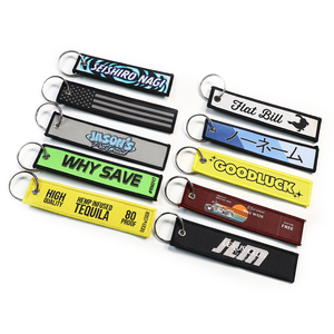 Vente en gros de porte-clés en tissu double face pour l'aviation, logo de marque personnalisé, porte-clés en tissu tissé pour avion - Product Image 4