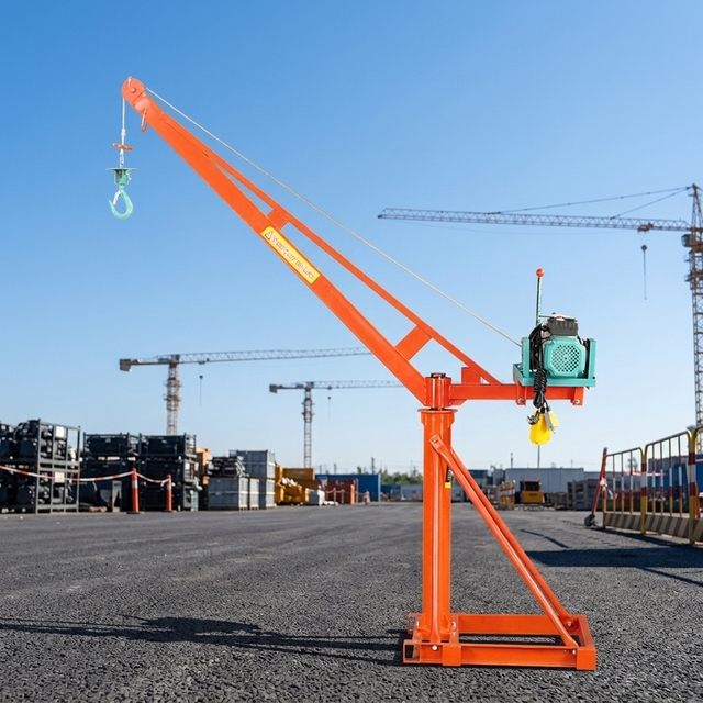 360 Degrees Rotate Small Construction Crane 500kg1000kg Outdoor Mini Lift Crane Material Lifting Machine for Sale