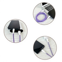 Câble de commutation à intensité variable USB 5V avec lumière LED pour cordon de charge iPhone, câble de données tressé TPE
