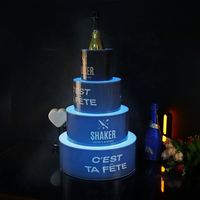 Présentoir VIP de bouteille de champagne avec logo personnalisé coloré rechargeable Led gâteau d'anniversaire boîte de nuit lounge bar