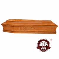 Ataúd Funerario de Estilo Europeo con Patrón Tridimensional y Diseño Lateral de Jesús, Madera Sólida, Tamaño Personalizable