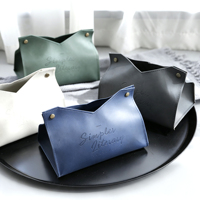 Porte-boîte à mouchoirs nordique avec bouton-pression en cuir imperméable pour voiture, cuisine, salle de bain, salon, café, restaurant, table, maison, bar