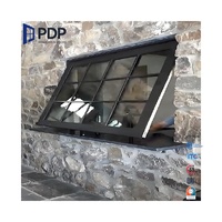 PDP Vintage arqueado rotura de puente térmico de aluminio insonorizado de doble acristalamiento vidrio tintado aislamiento térmico toldo ventana