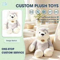 Boneka Serigala Abu-abu Kustom, Boneka Siberian Husky Lembut, Mainan Hewan Liar, Dekorasi Kamar Bayi, Hadiah untuk Anak-anak dan Bayi