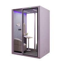 Cabine de réunion insonorisée portable pour bureau, 60% de matériau absorbant le son, taille personnalisable pour usage domestique, luxe et confort.