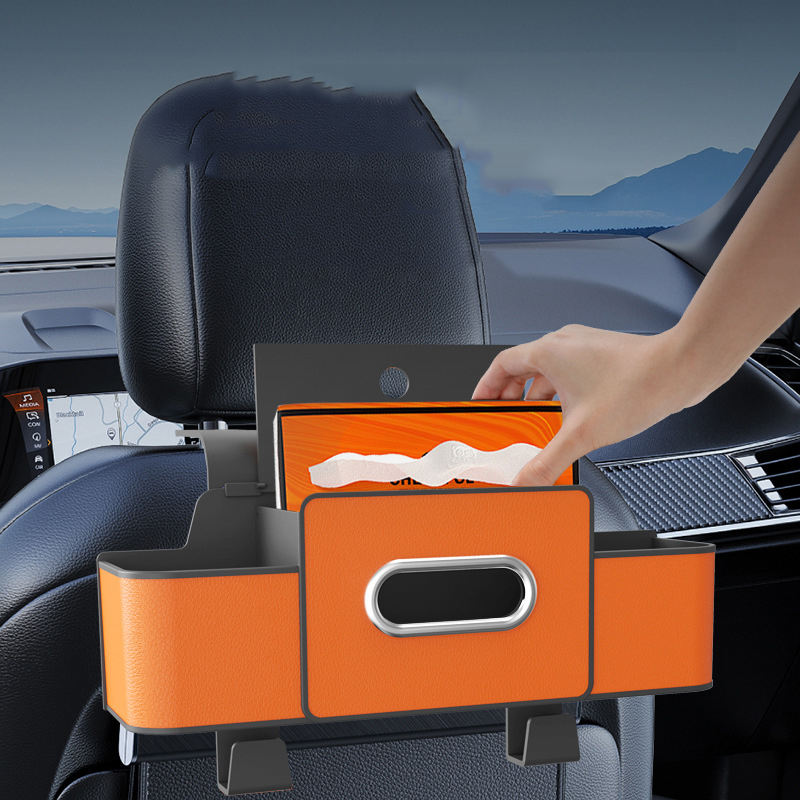 Wholesale Car Universal Seat Back Leather Storage Box Bag with Cup Holder - Carclean 2024103110141