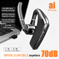 Auriculares Inalámbricos con Micrófono, Cancelación de Ruido ENC, Diseño de Gancho para la Oreja V5.2, para Uso como Walkie Talkie con Manos Libres, 20 Horas de Reproducción, 6 Horas en Espera