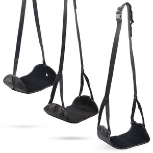 Hamac portable de style avion pour voyage, tapis de repos pour une seule jambe, noir, léger, design compact, pour utilisation en train ou en avion - Product Image 2