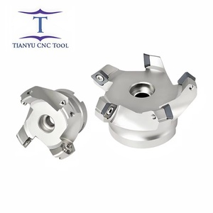 Fraise à face indexable à émbout carré en acier allié KM12, revêtement TiCN, pour alliage d'aluminium CNC, 45HRC, plusieurs cannelures, personnalisable - Product Image 1