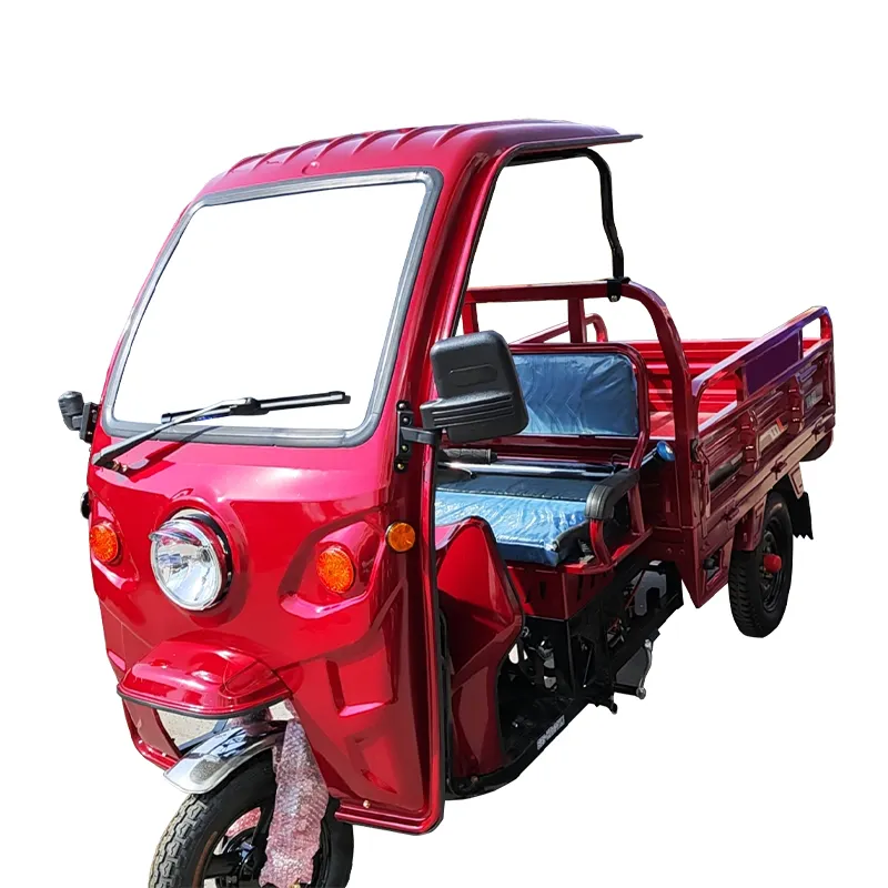Hot Sale Red Motorized Tricycles Three-Wheeled Adult Tricycle Motorcycle Factory Price
