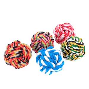 Giocattoli colorati per cani palle di cotone resistente cane giocattolo interattivo per animali domestici - Product Image 1