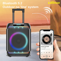 Nuevo altavoz de Karaoke de Woofer portátil de 8 pulgadas, luz LED de discoteca, inalámbrico, BT, gran ordenador recargable para escenario, micrófono para fiestas, potencia de Audio