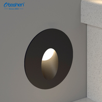 Lampe d'escalier en aluminium durable 2W, ronde ou carrée, style nordique, encastrée, étanche IP65, pour extérieur, vente en gros