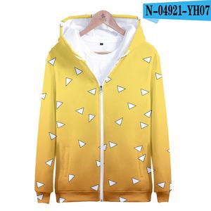 Sudadera con Capucha de Anime Demon Slayer Kimetsu No Yaiba, Disfraz de Cosplay para Hombre, Ropa Tejida con Cierre y Patrón Sólido para Otoño - Product Image 3