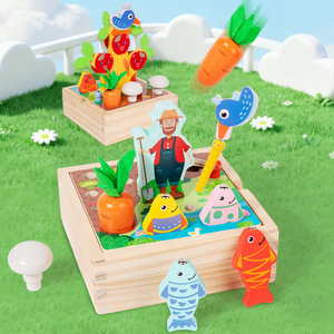 Juego <span class=keywords><strong>de</strong></span> Cosecha <span class=keywords><strong>de</strong></span> Zanahorias <span class=keywords><strong>de</strong></span> Madera CPC CE, Multifuncional, para Atrapar Gusanos, Recolectar Frutas, Pescar, Juguete Montessori para Niños - Product Image 2
