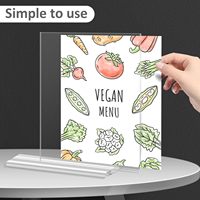 Présentoir acrylique double face transparent en forme de T A4 Stand Card A5 Table Card A6 Publicité Liste de prix