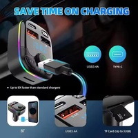 Émetteur FM Bluetooth pour voiture, récepteur audio MP3 sans fil mains libres, double chargeur USB 3.4A rapide avec lumière LED