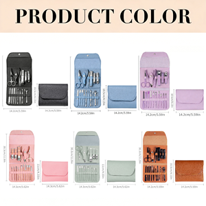 IDEA DE REGALO: Cortaúñas de Acero Inoxidable, Kit de Herramientas de Belleza para Manicura y Pedicura, Set de Cuidado de Manos y Pies con Estuche de PU - Product Image 2