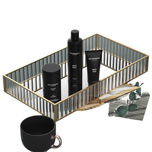 ถาดเก็บเครื่องสำอางแบบชั้นเดียวทันสมัย ทำจากแก้ว ดีไซน์สวยงาม กล่องอโรมาเธอราพีสำหรับวางบนโต๊ะในห้องนั่งเล่น ใช้เป็นที่วางกระเป๋าได้ - Product Image 4