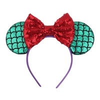 Nouveau Chic sirène souris oreilles bandeau filles enfants paillettes étoile de mer bandeau Sequin 5 "cheveux arc fête bricolage cheveux accessoires