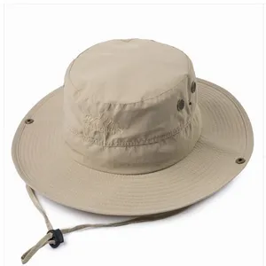 Быстросохнущая летняя шляпа для отдыха на открытом воздухе, Панама с вышивкой и логотипом рыбака, Панама с веревками