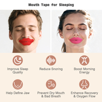 Cinta Bucal Hipoalergénica y Transpirable con Forma de Labios para Mejorar la Calidad del Sueño y Fácil de Retirar