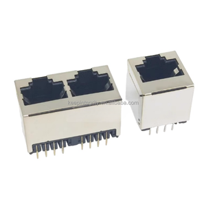 Enchufe <span class=keywords><strong>de</strong></span> <span class=keywords><strong>red</strong></span> <span class=keywords><strong>de</strong></span> inserción directa vertical <span class=keywords><strong>RJ45</strong></span> 5224 1*2 carcasa <span class=keywords><strong>de</strong></span> cobre completa 8P8C Puerto simple/<span class=keywords><strong>doble</strong></span> - Product Image 3