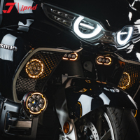 Feux auxiliaires de moto JPAD J9S LED J7Pro, lumière halo 6 couleurs, RT6Pro, faisceau haut/bas, super lumineux, 200W, 12-15V, intelligent, automatique