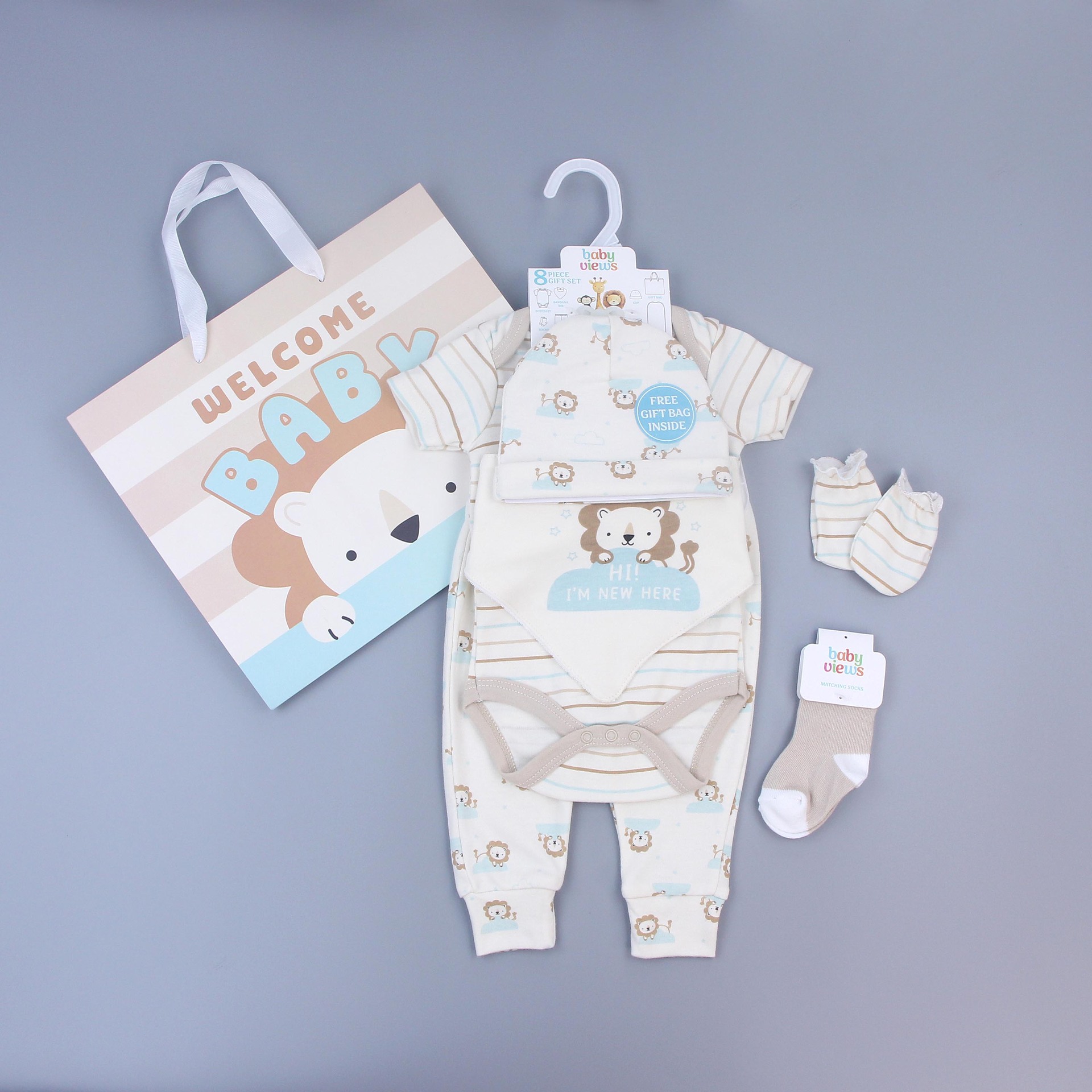 Vêtements bébé lion nuage bleu