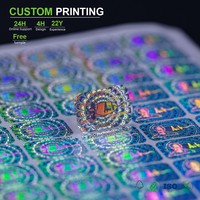 Étiquette holographique personnalisée authentique, sceau destructible, microtexte gravé au laser arc-en-ciel, coins arrondis détachables, MOQ 1000 pièces, autocollant
