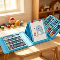 Superbe ensemble de papeterie 208 pièces pour enfants et étudiants : peinture, coloriage, dessin, loisirs créatifs – Le grand kit d'art 208pz