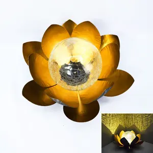 Modern Solar Lotus Flower Lamps Outdoors Waterproof Patio Pathway Lawn Lamp Led Solar Lights Outdoor Courtyard Garden Decoration