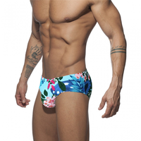 Slip de bain pour homme OEM Honara en tissu recyclé, taille basse, séchage rapide, extensible dans quatre directions, imprimé, avec rembourrage protecteur