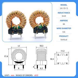 Tùy chỉnh 14*9*5 2mh giảm tiếng ồn tần số cao cuộn dây đồng Lõi ferrite phổ biến chế độ <span class=keywords><strong>Choke</strong></span> cuộn cảm hình Xuyến - Product Image 6