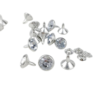 Tête de rivet en acier inoxydable coloré avec cristal, plaqué zinc, pour la décoration de points, rivets, cuir, jeans, sacs, chaussures, réparation et bricolage