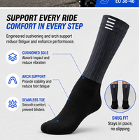 Chaussettes de cyclisme aérodynamiques à 6 bandes, chaussettes de vélo aérodynamiques