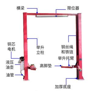 Doppelzylinder-Hydraulikhebebühne für Autos, Zweisäulen, 6 Tonnen Tragkraft - Product Image 5