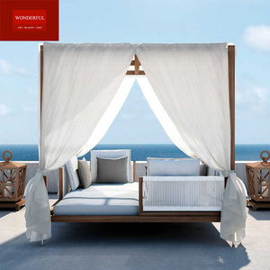 Muebles de Jardín Modernos de Madera, Nuevo Diseño, Sofá de Teca con Cuerdas para Patio, Sala de Estar u Hotel - Product Image 2