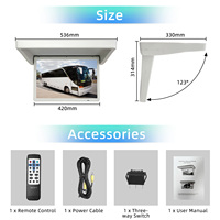 Moniteur de voiture rabattable OEM ViewTech Factory 19,5 pouces, écran IPS pour toit de voiture, écran publicitaire, écran TV HD pour bus, MVP, train