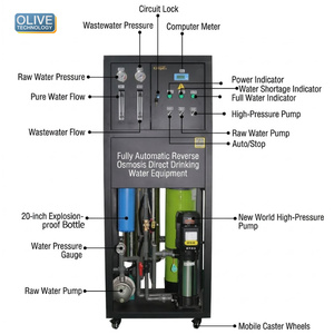 Système d'eau pure 250L 0,5T/h, équipement de traitement de l'eau par osmose inverse industriel/commercial pour la filtration de l'eau de puits rurale - Product Image 3