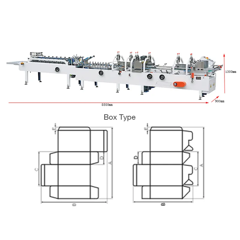 Fornitore di fabbrica incollatrice pieghevole multifunzionale lock bottom folder gluer machine ZH-800G per scatole di cartone