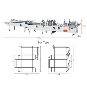 Factory supplier multi-functional folding gluing machine lock bottom folder gluer machine ZH-800G for Cardboard Boxes