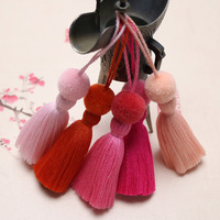 Porte-clés personnalisés style bohème avec pompons et glands colorés pour sacs de femme, 100% polyester, pendentif décoratif à perles, été