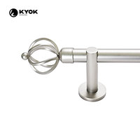 Tringle à rideau en nickel brossé avec embout en métal torsadé pour décoration intérieure moderne et industrielle – Offre spéciale