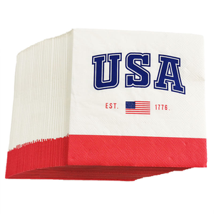 Servilletas de Papel Biodegradables Modernas de 3 Capas con la Bandera Americana, Personalizadas para Cócteles, Patrióticas, Día de los Veteranos, Día de las Elecciones, 4 de Julio, Día de la <span class=keywords><strong>Independencia</strong></span> - Product Image 2