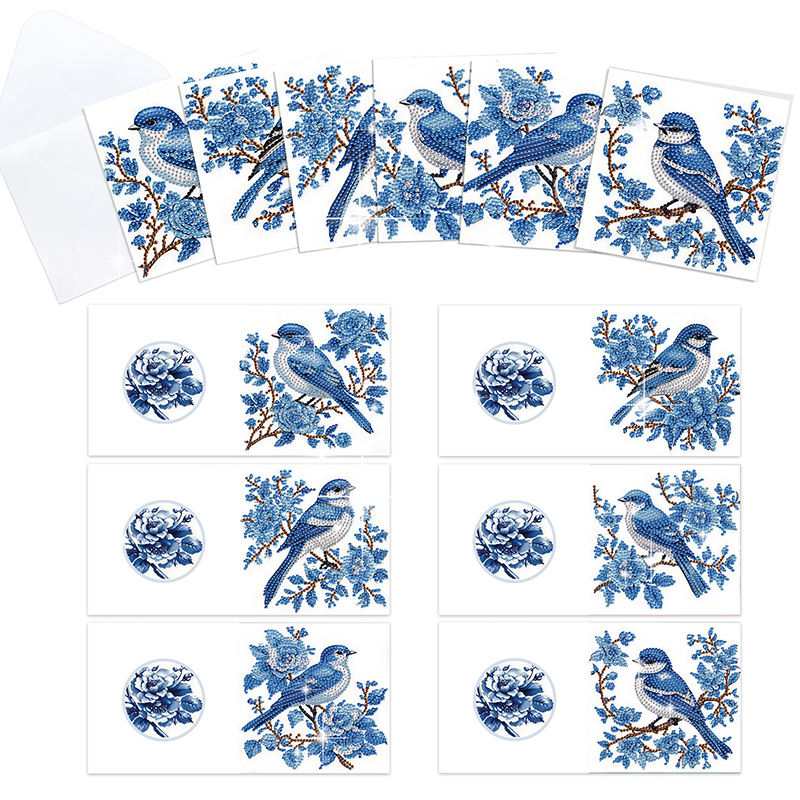 Oiseau bleu et Flower-XHK031